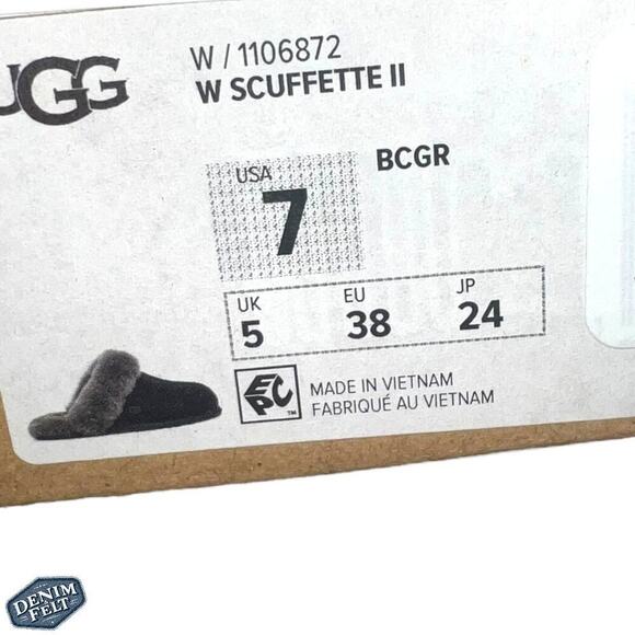 UGG Women’s Black/Grey Scuffette II Suede Slippers/ House Shoes | NEW/NIB!! - Picture 14 of 15
